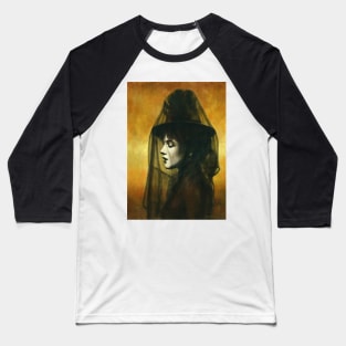 Victorian Gothic Girl In Veil Baseball T-Shirt
